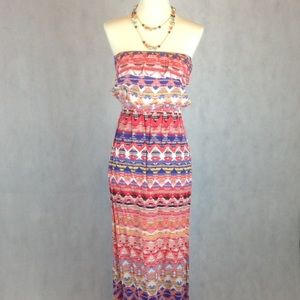 Boho Strapless Maxi Dress